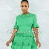 Chic Couture Online Knolly Kelly Green Lace Pleated Luxe Dress JUST IN