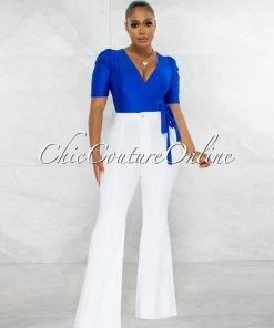 Chic Couture Online JUST IN Paina Off-White Denim Bell Legs Jeans