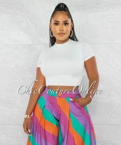 Chic Couture Online JUST IN Baxter White Double Lined Crop Top