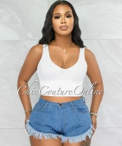 Vendor-unknown JUST IN Felina Medium Denim Distressed Mini Shorts