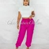 Chic Couture Online JUST IN Rosalba Magenta Cargo Jogger Pants