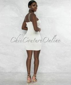 Vendor-unknown Charmie Cream Padded Cups Dress & Duster Silky Set