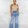 Chic Couture Online Paige Light Denim Bell Legs Jeans JUST IN