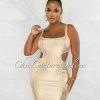 Chic Couture Online JUST IN Roberta Gold Foil Cut-Out Bandage Dress