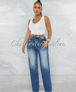 Vendor-unknown JUST IN Tanice Dark Wash Denim High-Waist Mom Jeans