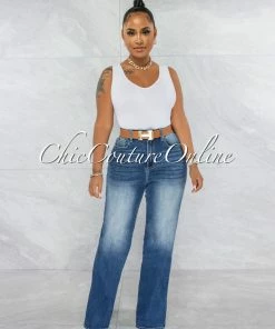 Vendor-unknown JUST IN Tanice Dark Wash Denim High-Waist Mom Jeans