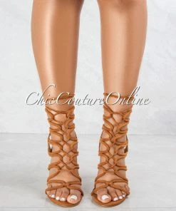 Vendor-unknown Uptown Chestnut Faux Suede Lace-Up Heels SHOES