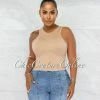 Chic Couture Online JUST IN Josay Nude Trim Details Ribbed Top