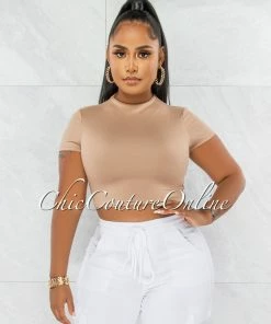 Chic Couture Online JUST IN Baxter Nude Double Lined Crop Top