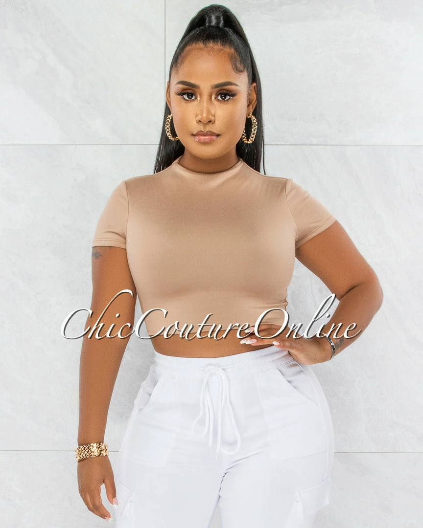 Chic Couture Online JUST IN Baxter Nude Double Lined Crop Top