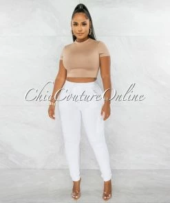 Chic Couture Online JUST IN Baxter Nude Double Lined Crop Top