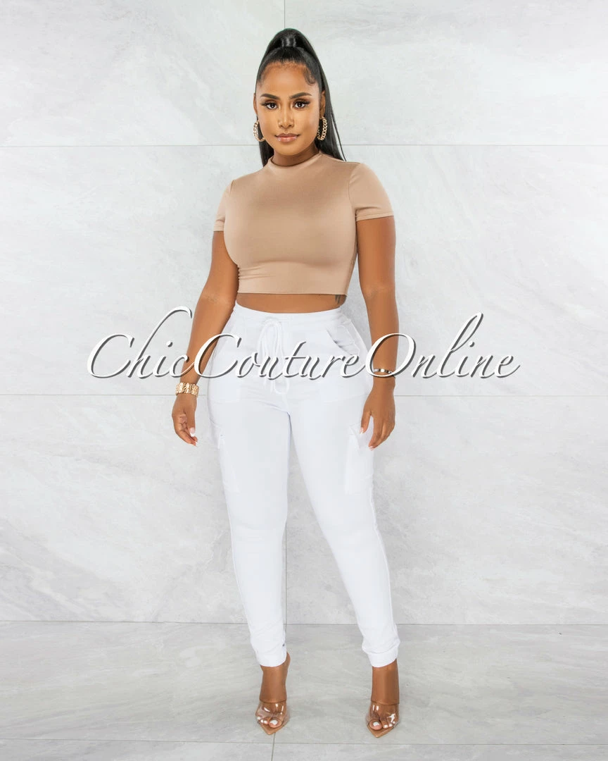 Chic Couture Online JUST IN Baxter Nude Double Lined Crop Top