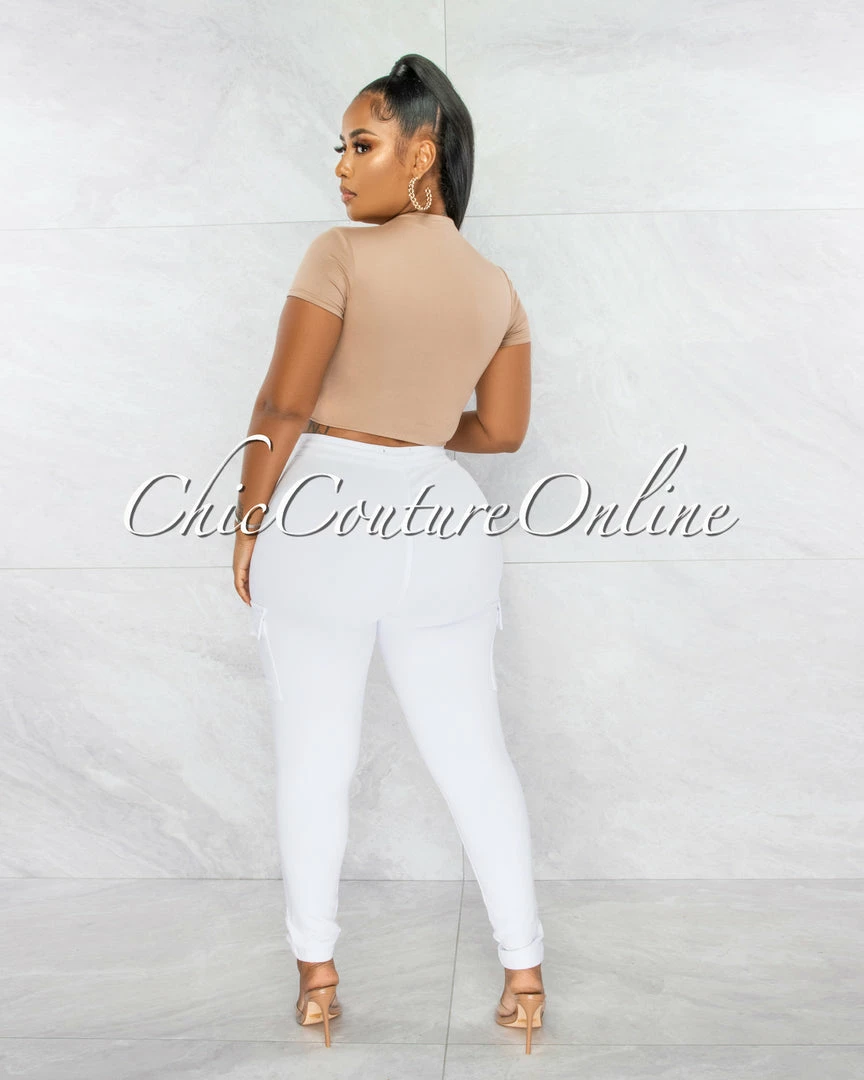Chic Couture Online JUST IN Baxter Nude Double Lined Crop Top