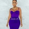 Vendor-unknown Bassett Purple Mesh Ruched Bandage Corset Dress