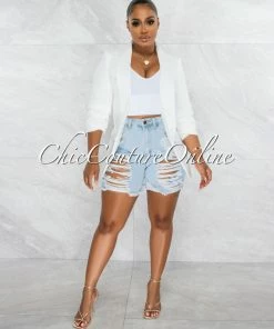 Chic Couture Online Drake Off-White Long Sleeves Boyfriend Blazer