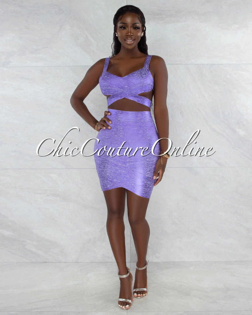Vendor-unknown JUST IN Chica Lavender Foil Bandage Two Piece Set