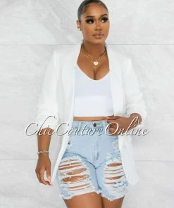 Chic Couture Online Drake Off-White Long Sleeves Boyfriend Blazer