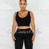 Chic Couture Online Jaiden Black Ribbed Crop Top & Bike Shorts Set JUST IN
