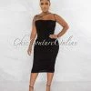 Chic Couture Online JUST IN Zerada Black Mesh Ruched Midi Dress