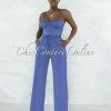 Vendor-unknown JUST IN Quinto Cornflower Blue Padded Cup Bodysuit & Pants Set
