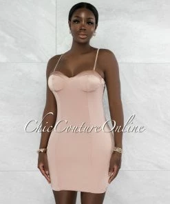 Vendor-unknown Charmie Mauve Padded Cups Dress & Duster Silky Set