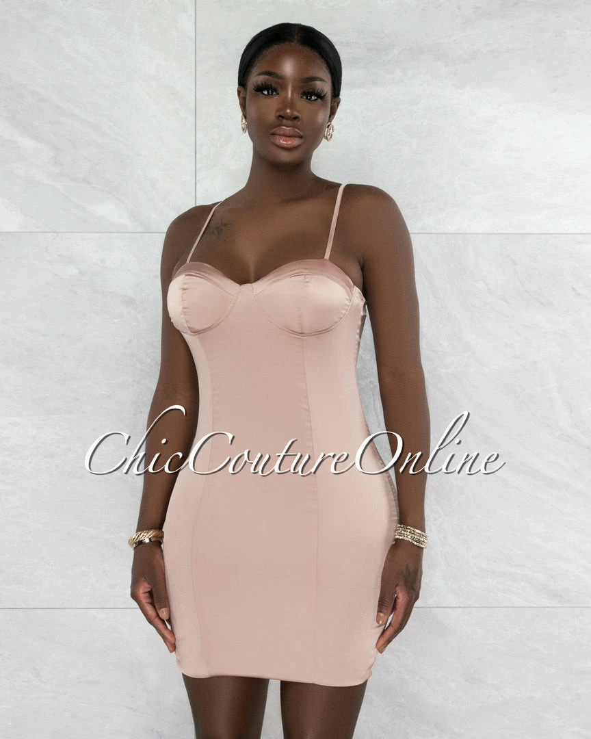 Vendor-unknown Charmie Mauve Padded Cups Dress & Duster Silky Set