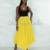 Vendor-unknown Dondra Lime Flutter Wide Maxi Skirt JUST IN