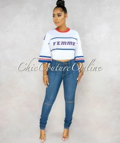 Vendor-unknown Kenya Medium Denim Cut-Out Knees Skinny Jeans