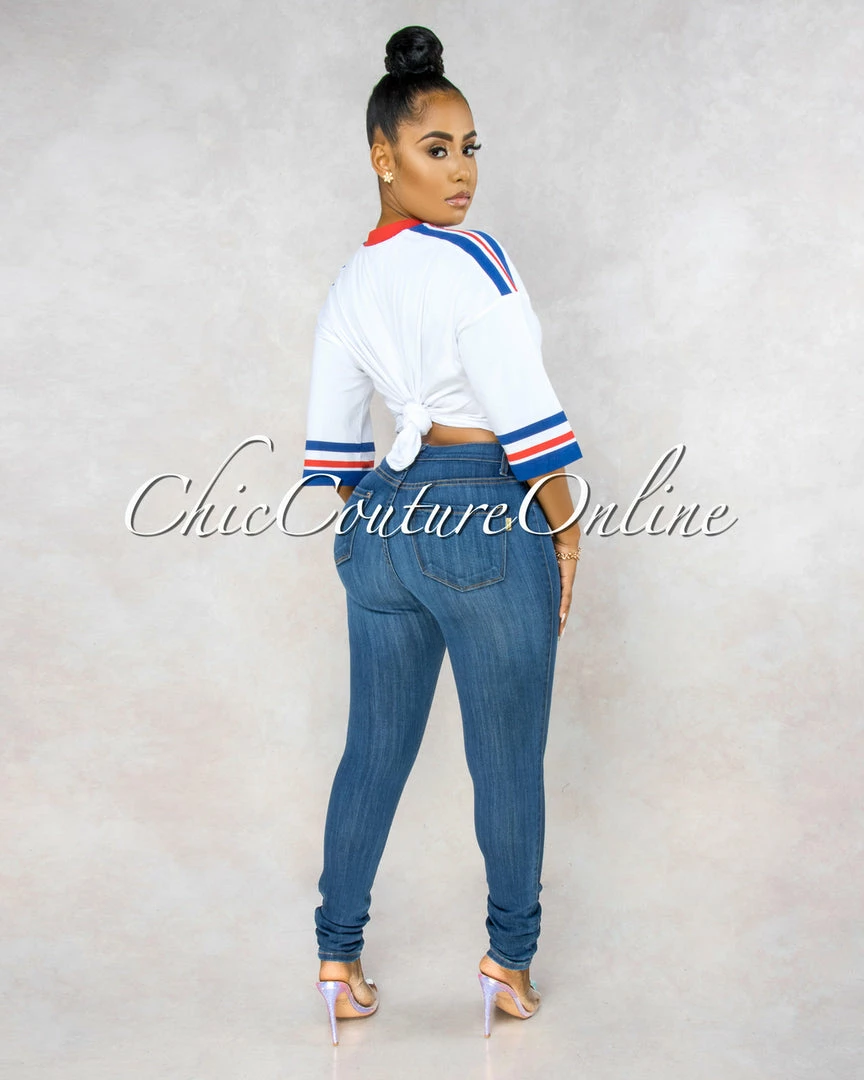 Vendor-unknown Kenya Medium Denim Cut-Out Knees Skinny Jeans