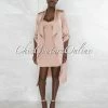 Vendor-unknown Charmie Mauve Padded Cups Dress & Duster Silky Set