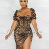 Vendor-unknown Mohanda Leopard Print Padded Cups Corset Dress JUST IN