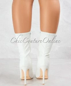 Vendor-unknown Davinah White Faux Leather Booties