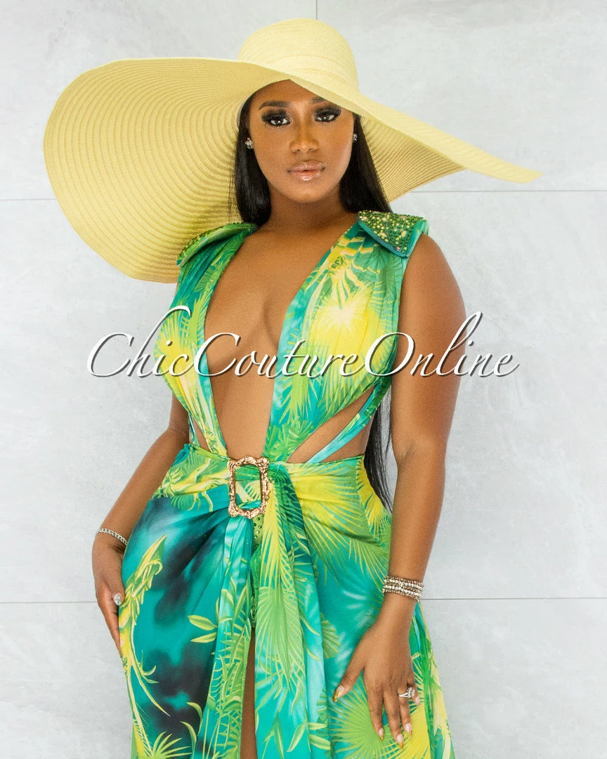 Chic Couture Online Eureka Yellow Oversized Brim Straw Floppy Hat JUST IN