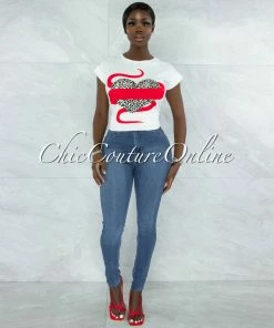 Vendor-unknown Alcantara Off-White Red Leopard Front Graphic T-Shirt JUST IN