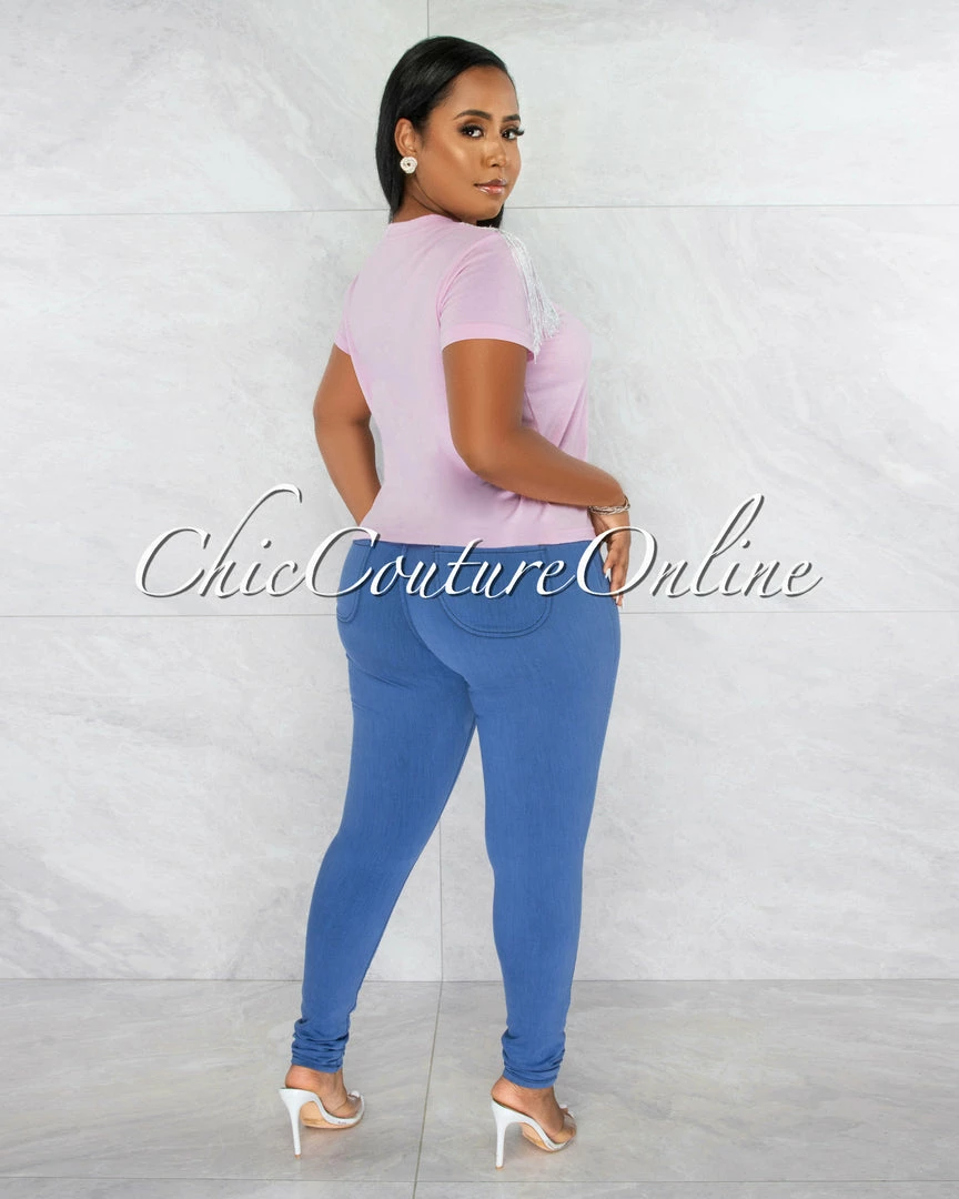 Chic Couture Online JUST IN Donalee Blue High Waist Denim Pants