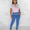 Chic Couture Online JUST IN Donalee Blue High Waist Denim Pants