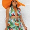 Chic Couture Online Eureka Orange Oversized Brim Straw Floppy Hat