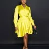 Chic Couture Online JUST IN Eloyda Lime Wrap High Low Ruffle Dress