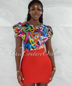 Vendor-unknown Darence Red Body-Con Bandage Mini Skirt