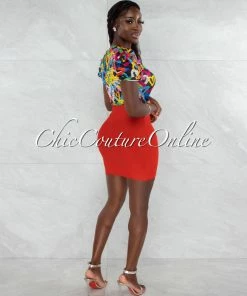 Vendor-unknown Darence Red Body-Con Bandage Mini Skirt