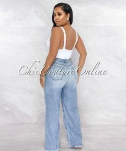 Vendor-unknown Hannan Medium Denim Destroyed Boyfriend Jeans