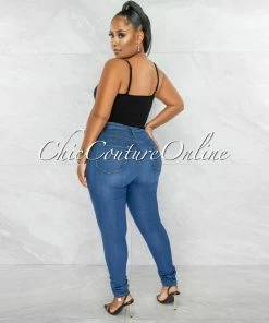 Chic Couture Online Viper Black Front Knot Key-Hole Ribbed Bodysuit JUST IN