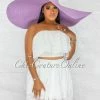 Chic Couture Online JUST IN Eureka Lilac Oversized Brim Straw Floppy Hat