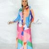 Chic Couture Online Miriam Multi-Color Print Buttoned Shirt Maxi Dress JUST IN