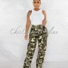 Chic Couture Online Topaz Camo Cargo Wide Denim Pants JUST IN