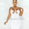 Chic Couture Online JUST IN Harris Off-White Bust Cut-Out Strappy Mini Dress