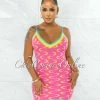 Vendor-unknown Novac Pink Multi-Color Knit Mini Dress JUST IN