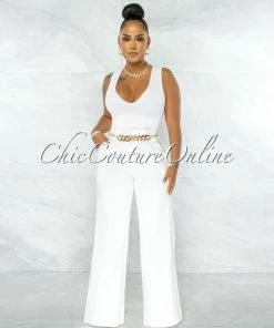 Chic Couture Online Elise Off-White Paper Bag Gold Link Belt Denim Pants JUST IN