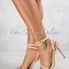 Vendor-unknown SHOES Banks Nude Gold Lock And Key Pointed Toe Heels