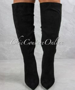 Vendor-unknown JUST IN Vegas Black Faux Suede High Boots